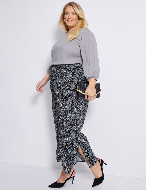 Womens Autograph Woven Crinkle Wide Leg Pants Plus Size