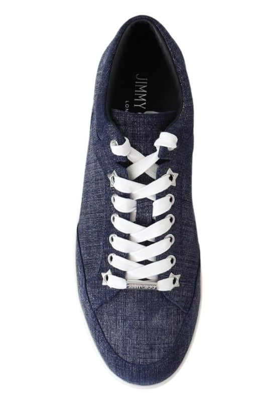 Gorgeous brand new with tags dustbag and shoe box
  100% Authentic Jimmy Choo Sneakers
  Model: ‘Miami odps’ Denim Printed Suede Sneakers
  Closure Style: Slip-on
  Color: Blue
  Material: Denim
