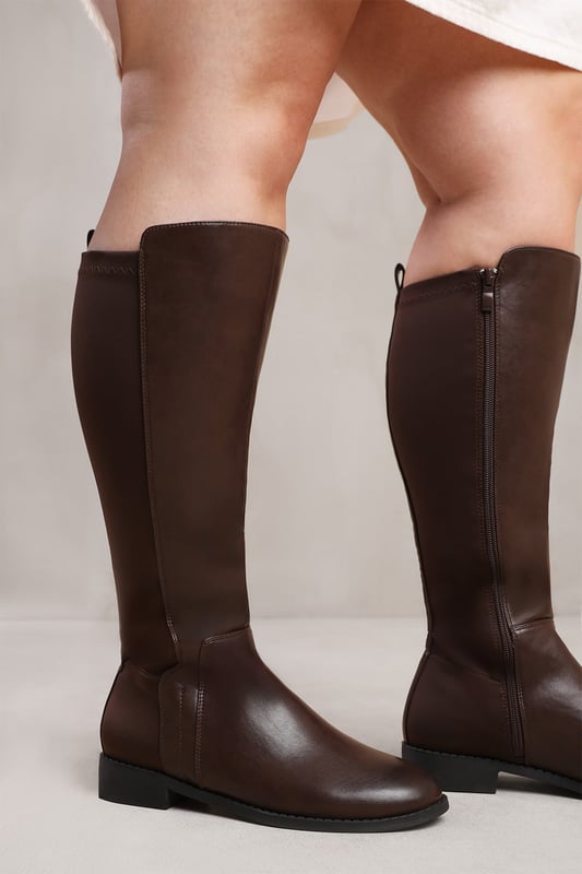 Wide calf stretch knee high boots 2025