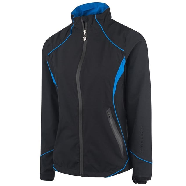 94% Polyester, 6% Elastane. Fabric: 4 Way Stretch. Design: Contrast Piping, Plain. Fabric Technology: Waterproof, Windproof. Branded Zip Pull, Taped Seams. Neckline: Contrast Lining, Standing Collar. Cuff: Hook And Loop Strap, Storm Cuff, Stretch. Sleeve-Type: Long-Sleeved. Pockets: 2 Side Pockets, Zip. Fastening: Full Zip, Waterproof Zip.