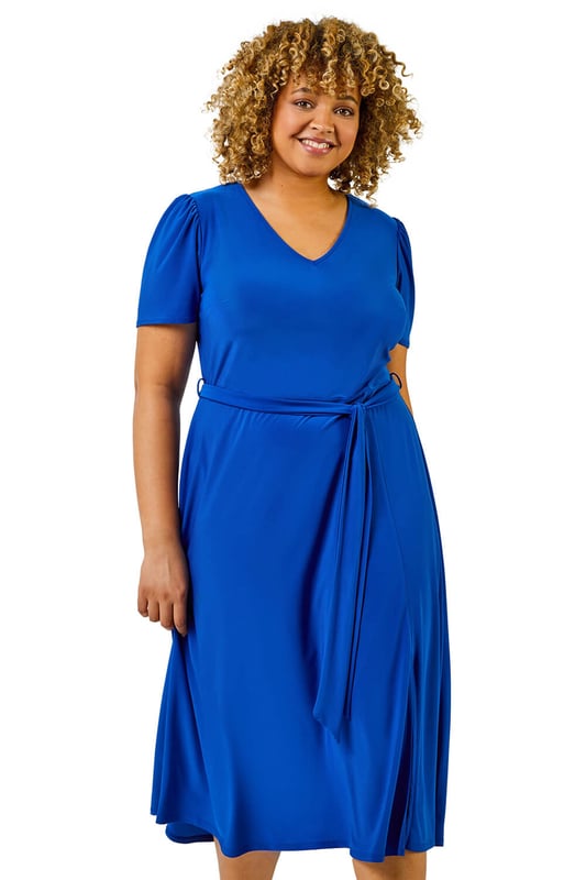Jersey fit and flare midi dress cheap