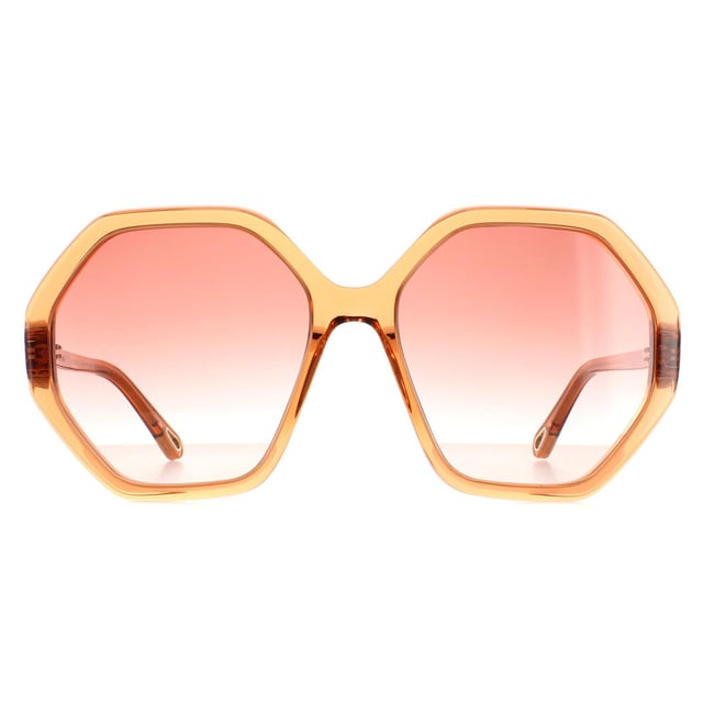Las gafas de sol Chloe Round Womens Orange Crystal Pink Gradient Ch0008S Esther son un práctico estilo hexagonal elaborado en acetato ligero. El logotipo de Chloe aparece en las patillas delgadas para autenticidad de la marca.