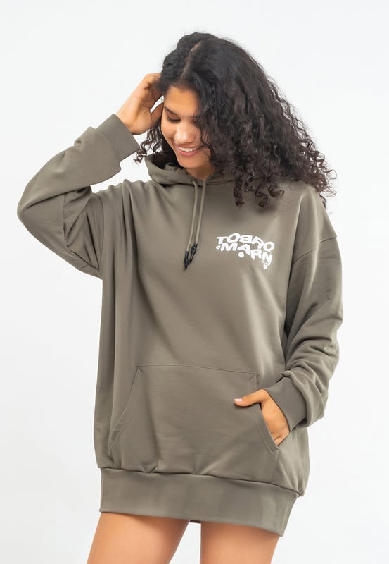 Tom Barron Damen-Kapuzenkleid – Logo-Rückseite in Oversize