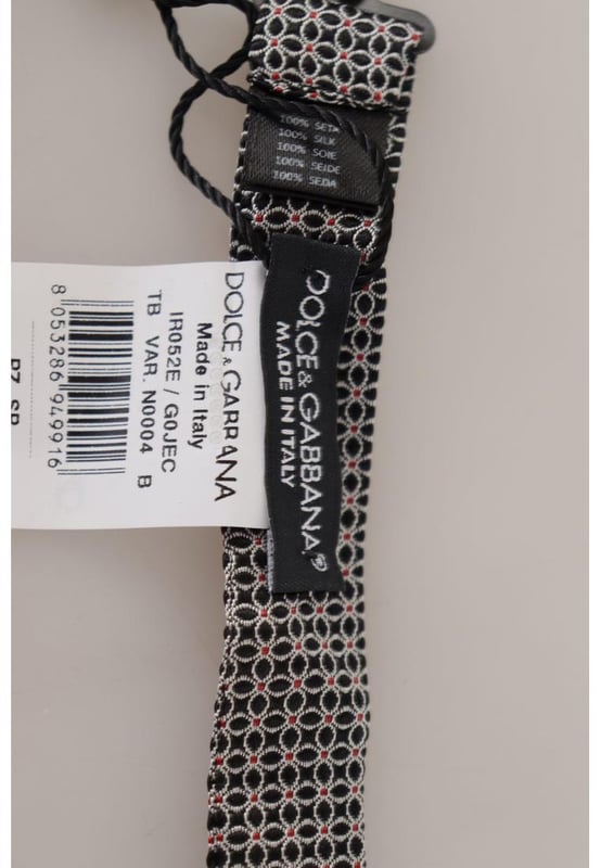 Color: Black
  Model: Tied
  Material: 100% Silk
  Adjustable length neck strap one size
  Made In Italy
  Width: 4cm