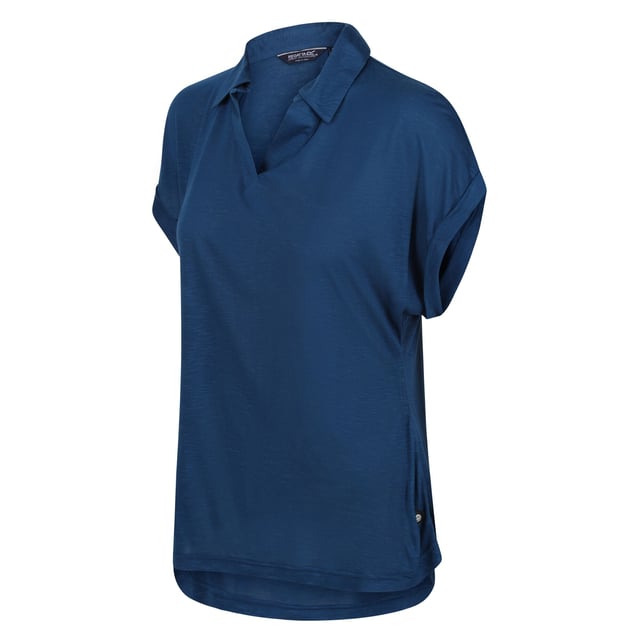 100% Viscose. Fabric: Jersey, Slub, Soft Touch. Design: Textured. Neckline: Collared. Hem: Shaped. Sleeve-Type: Short-Sleeved. Fabric Technology: Breathable, Durable, Lightweight, Moisture Wicking. Drop Shoulder. 130gsm. Sustainability: Made from Recycled Materials.