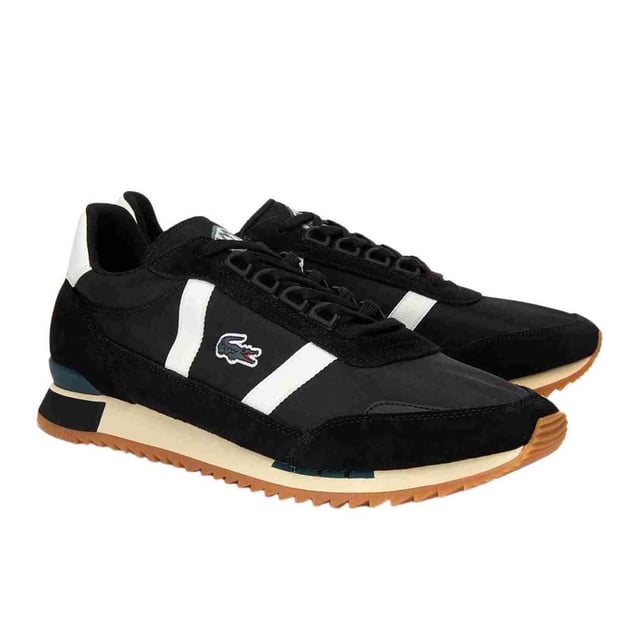 Lacoste Partner Retro 319 Mens Entrenadores negros Lacoste Partner Retro 319 Lace-Up Black Synthetic Mens Entrenadores 38SMA0006 454
