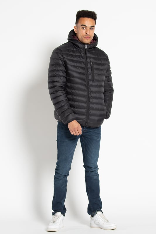Hooded Padded Funnel Neck Jacket