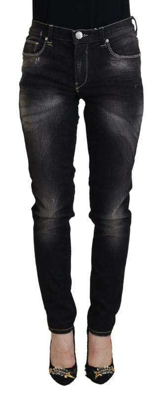 100% authentic ACHT Tapered Jeans
  Color: Black washed
  Model: Mid Waist Denim Pants
  Zipper closure
  Logo details
  Material: 97% Cotton 3% Elastane
Material: 97% Cotton 3% Elastane