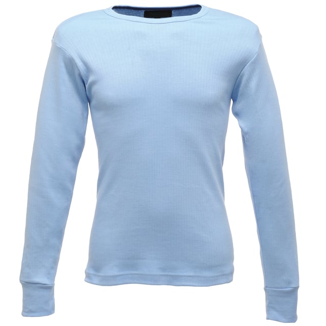 50% Polyester, 50% Cotton. Lightly brushed for maximum comfort. Long sleeved. Size - Chest to Fit S 37-38, M - 39-40, L - 41-42, XL - 43-44, XXL - 46-48. Fabric Polycotton Weight 220gsm