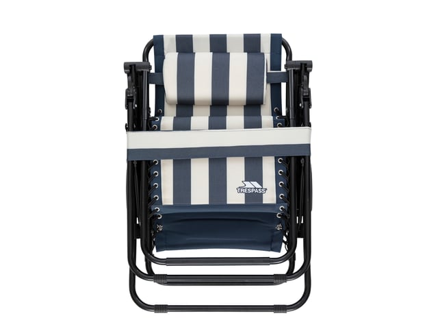 Trespass Glentilt Reclining Garden Chair Recliner Navy Stripe