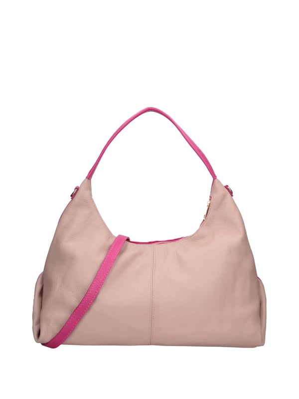 Bolso de hombro para mujeres. El cierre es con zip. Los bolsillos internos son uno con zip y dos abiertos. Los bolsillos externos están ausentes. La correa del hombro es ajustable y extraíble en cuero. El mango está en cuero. Los compartimentos internos son uno. El material externo es una verdadera piel en dólares. Está alineado internamente en 70% de tela de algodón: 30% de poliéster. Medidas: 45x30x16 cm. Hecho en Italia