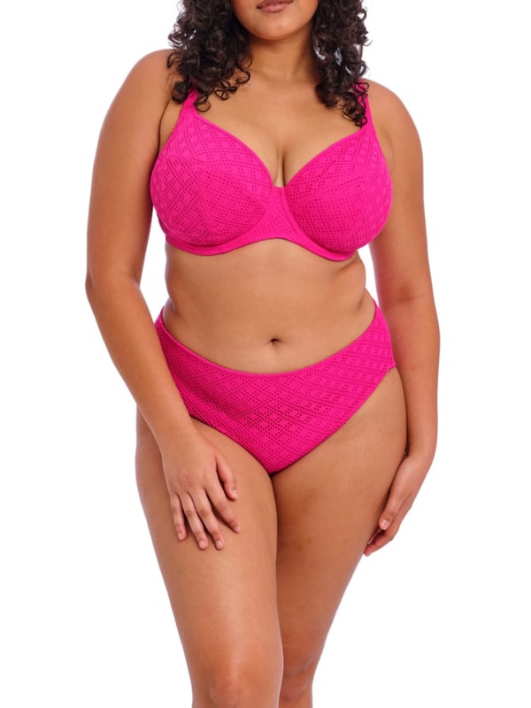 Elomi Bazaruto Underwired Plunge Bikini Top. With macrame style crochet fabric. This product is recommended as hand wash only.