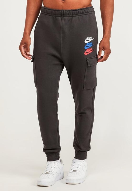 Nike standard fit fleece tracksuit grey on sale
