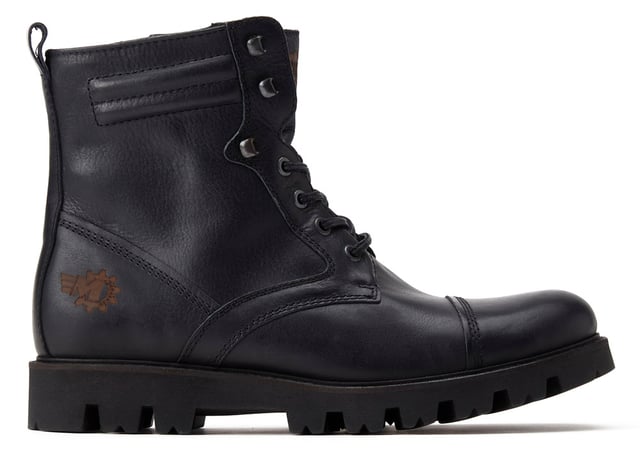 Base Boots Base London Bronco Grain Grey Biker Boot