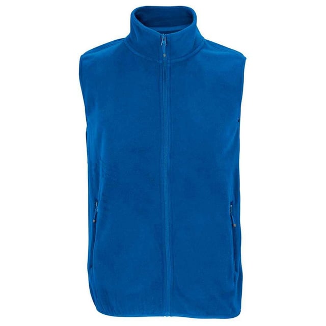100% Recycled Polyester. Fabric: Microfleece. Design: Plain. 280gsm. Fabric Technology: Anti-Pilling. Bound Armholes, Tearaway Label, Unlined. Cuff: Elasticated. Neckline: High-Neck, Reinforced, Taped. Sleeve-Type: Sleeveless. Pockets: 2 Side Pockets, Zip. Fastening: Full Zip. Hem: Bound, Elasticated. Sustainability: ACCORD, Amfori, BSCI, Fair Wear Approved, GRS Certified, Made from Recycled Materials, Oeko-Tex Standard 100 Certified, PETA-Approved Vegan, REACH, SAC Approved. XS: 36 in. S: 38 in. M: 40 in. L: 42 in. XL: 44 in. XXL: 47 in. 3XL: 49 in. 4XL: 52 in. 5XL: 55 in.
