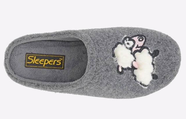 Featuring Suzie Sheep, these mule slippers from Sleepers will keep you warm and cozy.- Felt Upper
- Textile Lining
- Comfort Memory Foam Sock
- TPR Sole