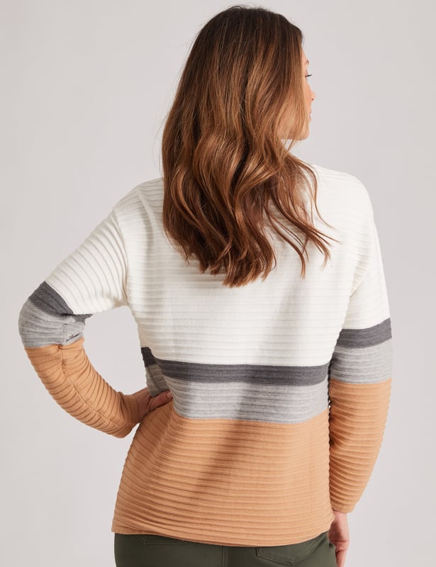 Womens Millers Long Sleeve Textured Stripe Jumper