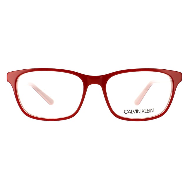 Calvin Klein Rectangular Womens Red On Blush Glasses Frames