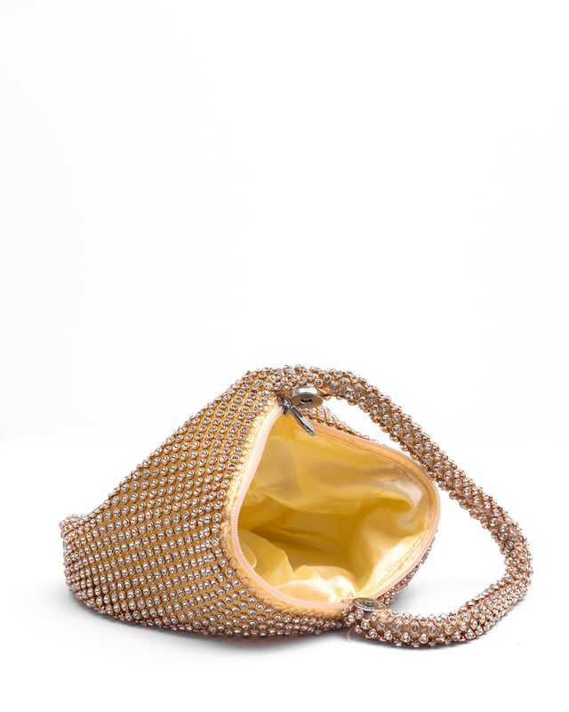 Rose Gold Diamante Clutch Bag