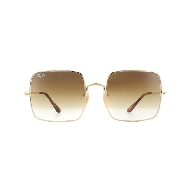 Ray-Ban Sunglasses RB1971 914751 Gold Light Brown Gradient are an oversized square shape with a metal frame. A very different style for Ray-Ban! They're bang on trend as the geometric shape is so popular at the moment. The super slim temples and bridge are a stark contrast against the large lenses. Plastic temple tips and adjustable silicone nose pads guarantee a personalised fit for all day comfort.