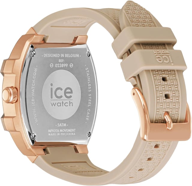 This Ice Watch Ice Boliday - Timeless Taupe Multi Dial Watch for Men is the perfect timepiece to wear or to gift. It's Rose Gold  Tonneau case combined with the comfortable Taupe Silicone watch band will ensure you enjoy this stunning timepiece without any compromise. Operated by a high quality Quartz movement and water resistant to 5 bars, your watch will keep ticking. Assert your timeless elegance with ICE boliday - Timeless taupe. Its classic, sophisticated nude hue adds a touch of discreet refinement to all your everyday outfits. This Multi Dial watch has a calendar function: Day-Date as well as 24-hour Display , Luminous Hands and Luminous Numbers High quality 21 cm length and 21 mm width Taupe Silicone strap with a Buckle Case measurement: 39 X 50 mm,case thickness: 12 mm, case colour: Rose Gold and dial colour: Beige