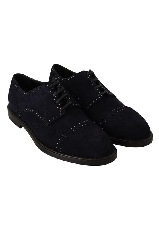 Dolce & Gabbana Men's Blue Suede Leather Derby Studded Shoes Brand new with tags
100% Authentic Dolce & Gabbana
Lace-up derby shoes
Blue color with silver studs
Round toe
Leather sole
Made from 100% suede
Rubber soles for added comfort
Prominent logo details
Exclusively made in Italy
High craftsmanship
Material: 100% Suede