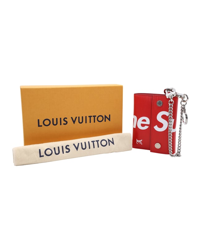 Louis Vuitton x Supreme Chain Wallet in Red Epi Leather
