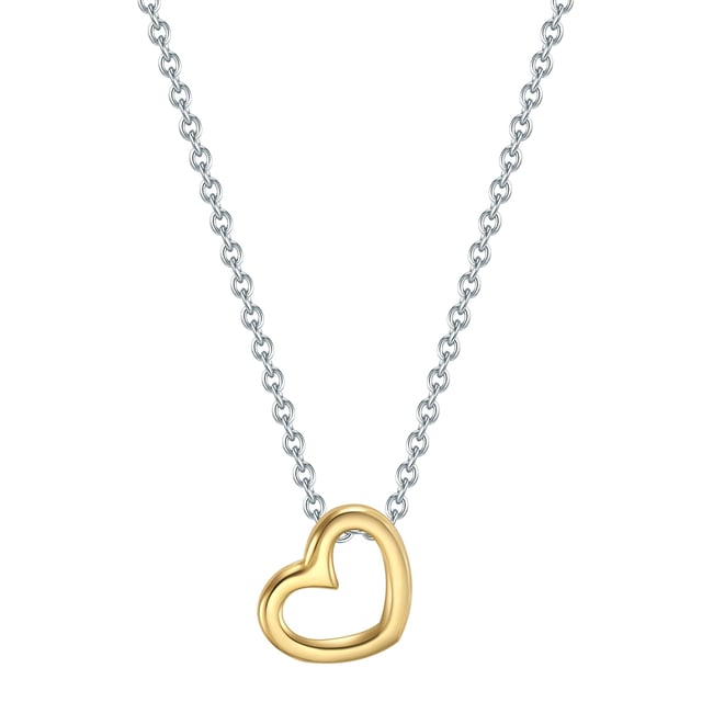 If you are looking for a romantic piece of jewelry, this chain of the Trésor label 1934 is the perfect choice! On a dainty anchor chain, an elaborately worked heart pendant nestles into a cleavage in the cutout design. Refined eyecatcher is the bicolor design with an exciting contrast of the precious metals: Made from the finest 925 sterling silver, the chain rhodium-coated, while the heart symbol shines with a yellow gold finishing-ideal for fashionistas that cannot choose between gold and silver! The rhodiuming not only intensifies the radiant silver gloss, but is also a start -up protection. With the help of the extension piece and a practical carabiner closure, the chain can be easily adjusted in length.