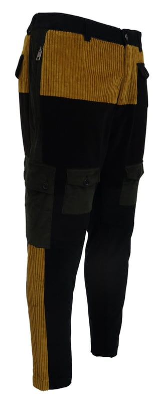 DOLCE & GABBANA Black Yellow Cotton Men Pants
  99% Cotton 1% Elastane
  Tapered trousers design
  Logo details
  Made in Italy
Material: 99% Cotton 1% Elastane