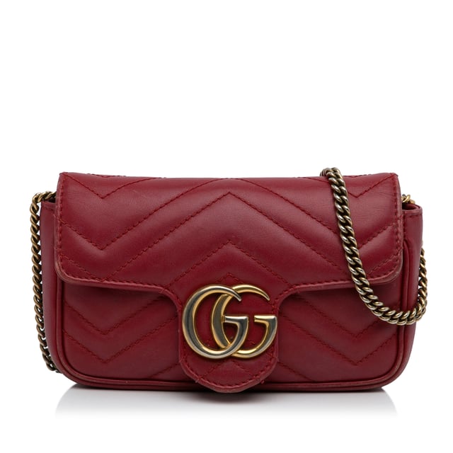 Gucci gg closure top leather chain crossbody