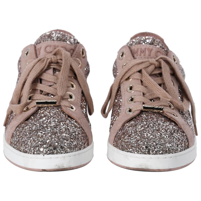 Jimmy choo cash glitter sneaker top