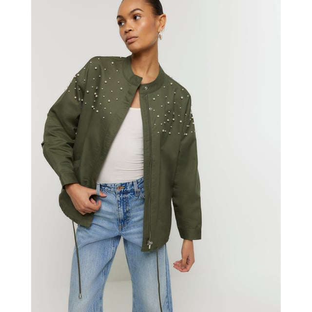 River island khaki jacket new arrivals