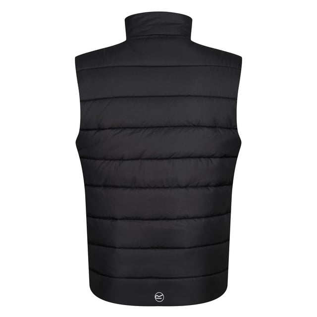 Material: 100% Polyester. Fabric: Ripstop. Design: Quilted. Fabric Technology: Thermal, Warmloft, WR Cire Finish. Neckline: High-Neck. Sleeve-Type: Sleeveless. Pockets: 1 Chest Pocket, 2 Side Pockets, Zip. Fastening: Full Zip. Made from Recycled Materials.