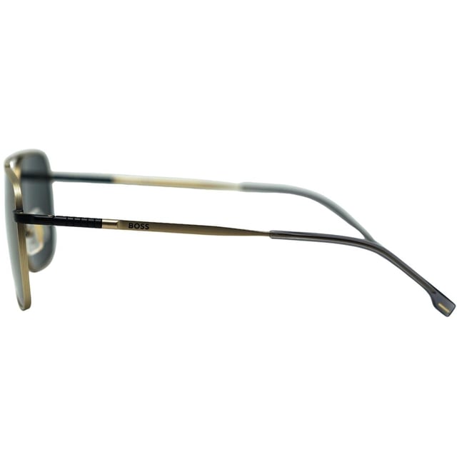 Hugo Boss 1414/S 00NZ JO Gold Sunglasses. The Hugo Boss Gold Sunglass is a stylish and high-quality accessory, with 100% protection against UVA and UVB sunlight and compliance with the British Standard EN 1836:2005. The lens width of 57mm, nose bridge width of 18mm, and arm length of 145mm make for a comfortable fit. The package includes a branded sunglasses case and cleaning cloth. The Hugo Boss 1414/S 00NZ JO Gold Sunglasses are a must-have for anyone looking for a blend of elegance and practicality.. Hugo Boss Gold Sunglass, Lens Width = 57mm, Nose Bridge Width = 18mm, Arm Length = 145mm. Branded Sunglasses Case and Cleaning Cloth Included. 100% Protection Against UVA and UVB Sunlight and Conform to British Standard EN 1836:2005. Hugo Boss 1414/S 00NZ JO Gold Sunglasses