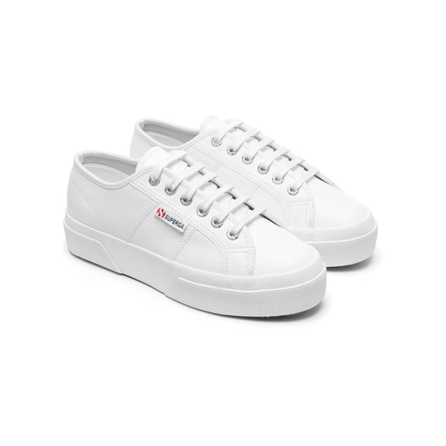 Superga Womens Ladies 2740 Tumbled Leather Platform Heel Trainers