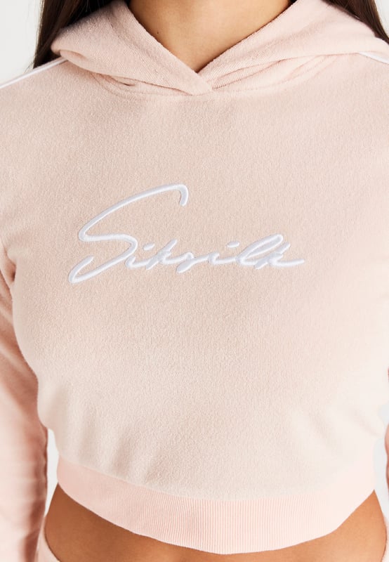 inchSikSilk Signature Towelling Cropped Hood  PinkHood80% Cotton 20% Polyester inch