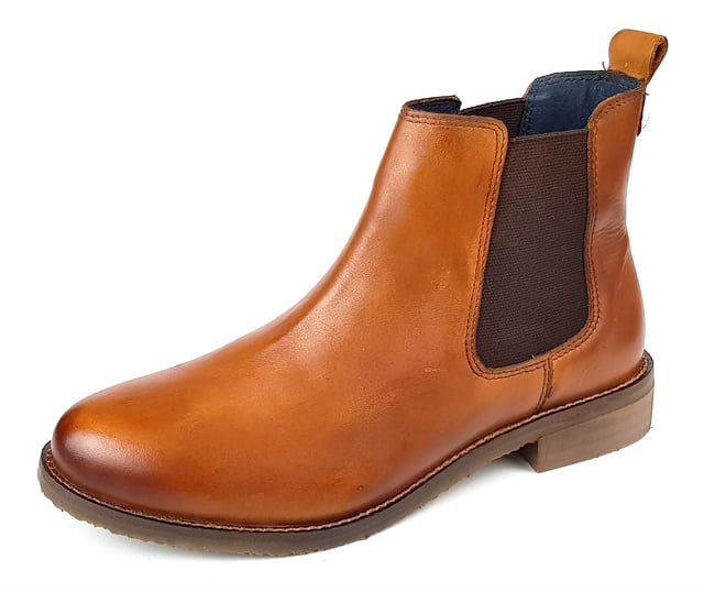 Frank James Aintree Leather Tan Womens Pull On Chelsea Boots
