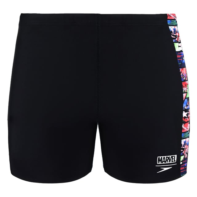 Speedo x Avengers - dive into action with The Avengers in our fantastic swim gear! 
Secure Fit - internal draw cord allows you to adjust the fit 
Front Lining - provides added comfort and modesty 
Higher chlorine resistance than standard swimwear fabrics - fits like new for longer with CREORA High-low 
Shape Retention - fabric stretches so you can enjoy your swim without feeling restricted 

100% Polyamide