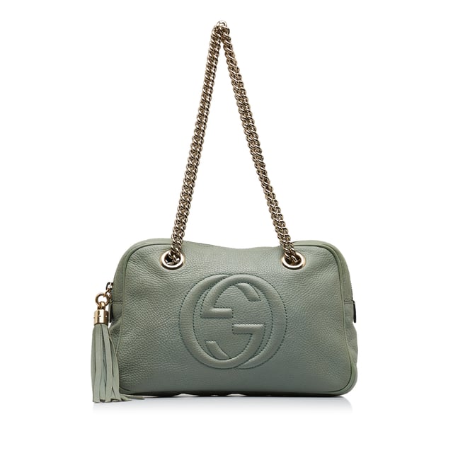 Vintage Gucci Soho Chain Shoulder Bag Green