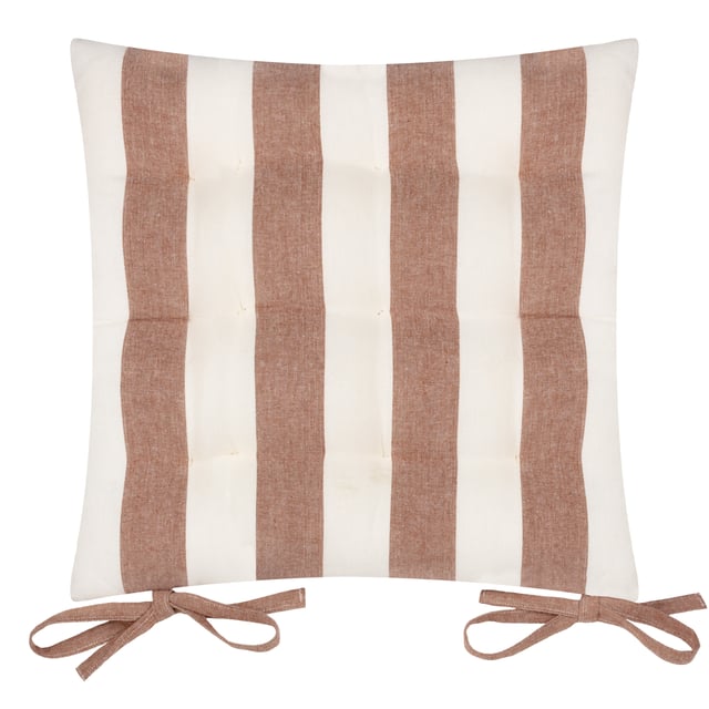 Elevate your seating with the Hayle Striped Cotton Seat Pads, crafted from 100% cotton and designed to bring comfort and style to your living space. Perfect for both indoor and outdoor use, these pre-filled seat pads feature a soft yet durable finish with calming stripe patterns on each side, adding versatility and a timeless aesthetic. The addition of secure tie fastenings ensures they stay neatly in place, while the plush filling provides exceptional support. Whether enhancing your garden furniture or bringing a relaxed, modern edge to your dining room, these seat pads effortlessly combine style with functionality.