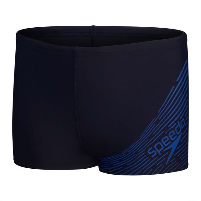 Boys Speedo Medley Logo Aquashort in navy.- Internal drawstring.- Higher chlorine resistance than standard swimwear fabrics - fits like new for longer with CREORA® HighClo™- Shape Retention.- Nylon yarns in the EnduraFlex fabric are made from 100% pre-consumer waste  such as waste fabric from factories.- Body: 80% Polyamide  20% Elastane. Lining: 100% Polyester.- 81241016891Please note that returns will only be accepted if the hygiene label is still attached to the product.