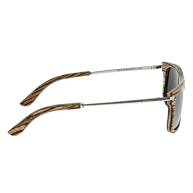 Unique Hand-Crafted Wood Frame; the actual color may differ due to the grain.; Anti-Scratch and Anti-Fog Multi-Layer TAC Polarized Lenses; eliminates 100% of UVA/UVB light.; High-Quality Lightweight Metal Frame; Spring-Loaded Stainless Steel Hinges; Natural Wood Product is Recyclable Biodegradable Non-Toxic.; 100% FDA Approved; Moisture and Water Resistant;