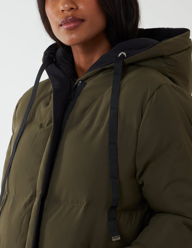 Blue vanilla padded top parka coat
