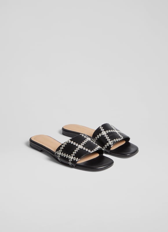 LK Bennett Hema Flat Sandals,Black
