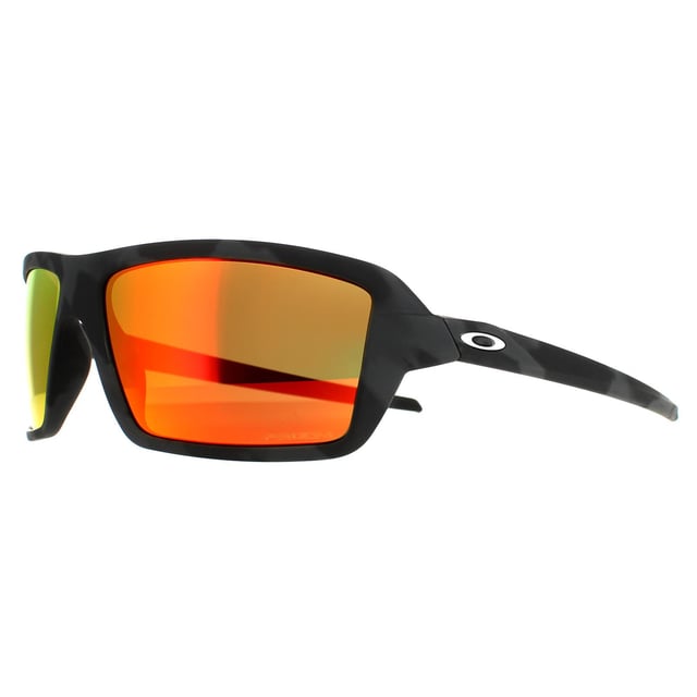 Oakley Wrap Mens Black Camo Prizm Ruby Cables