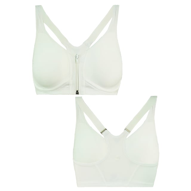 Champion Racer Back Zip Up White Womens Sports Bra 467339 006