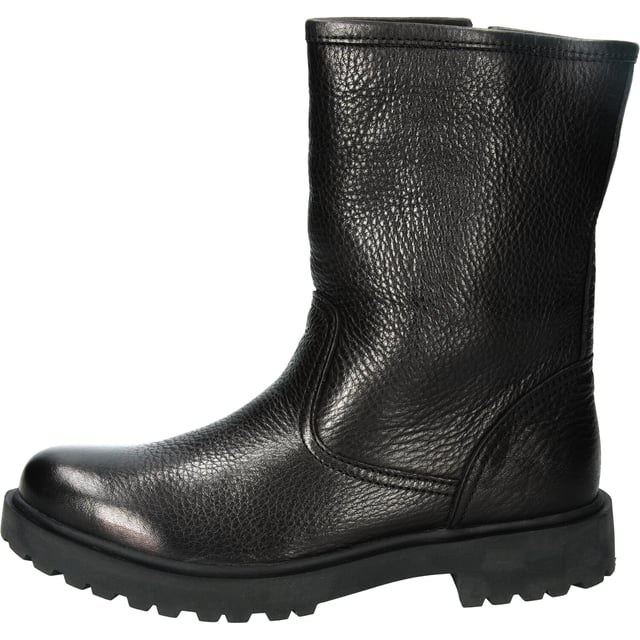 Der Lotta ist ein Damenstiefel mit Reißverschluss. Der Stiefel hat eine klare Silhouette, ein Obermaterial aus hochwertigem Leder auf einer farbigen Sohle, ein Futter aus 100% Schaffell und einen Reißverschluss an der Innenseite des Stiefels.