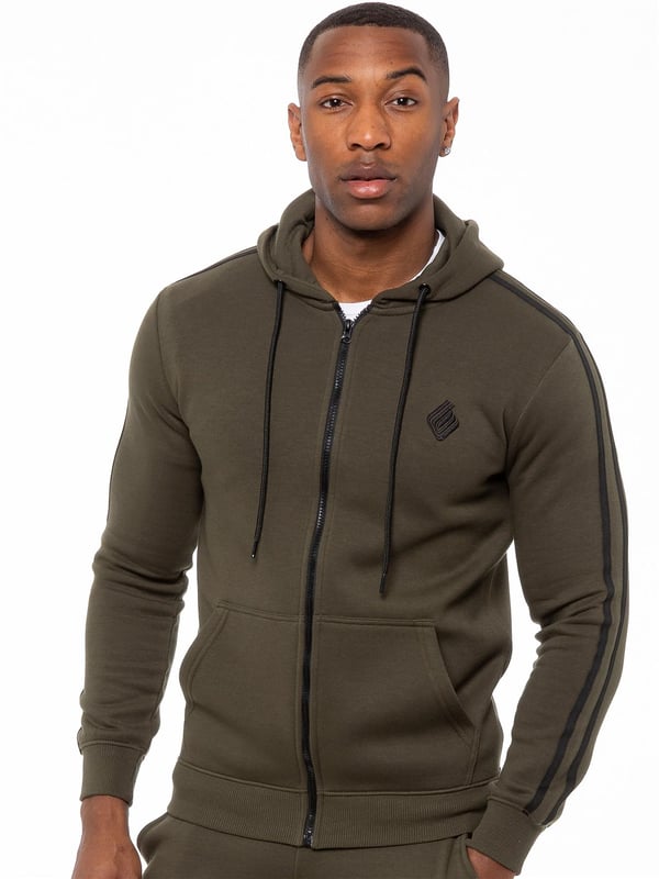 Enzo Mens Tape Hoodie Full Zip Tracksuit. Zip Through Hooded Top. Enzo Embroidery Logo on Chest and Contrast Stripe Design on Sleeves. Hoodie with Drawstring. Ribbed Waist and Cuffs. Kangaroo Pockets. Enzo Mens Casual Designer Striped Tracksuit Joggers. Featuring Classic Contrast Stripes to Sides. 2 Side Pockets. Cotton Blend for Superior Comfort. Adjustable Waist with Drawstrings. Athleisure Perfect for All Gym wear