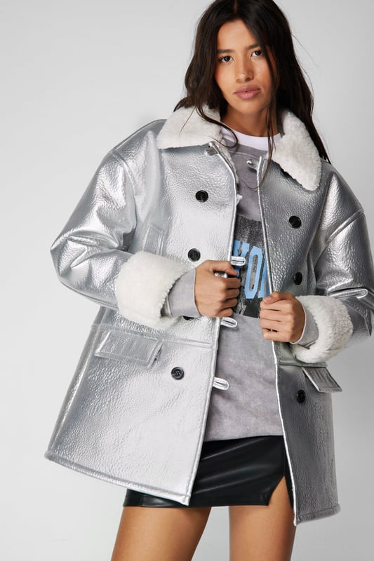 Silver aviator jacket outlet