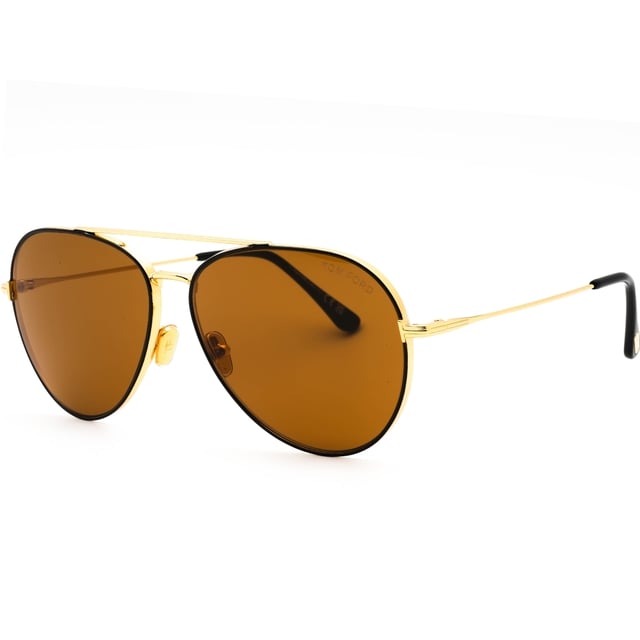 Tom Ford Gold Sunglasses, Lens Width = 62mm, Nose Bridge Width = 14mm, Arm Length = 145mm, Sunglasses, Sunglasses Case, Cleaning Cloth and Care Instructions all Included, 100% Protection Against UVA &amp; UVB Sunlight and Conform to British Standard EN 1836:2005, Gold Sunglasses